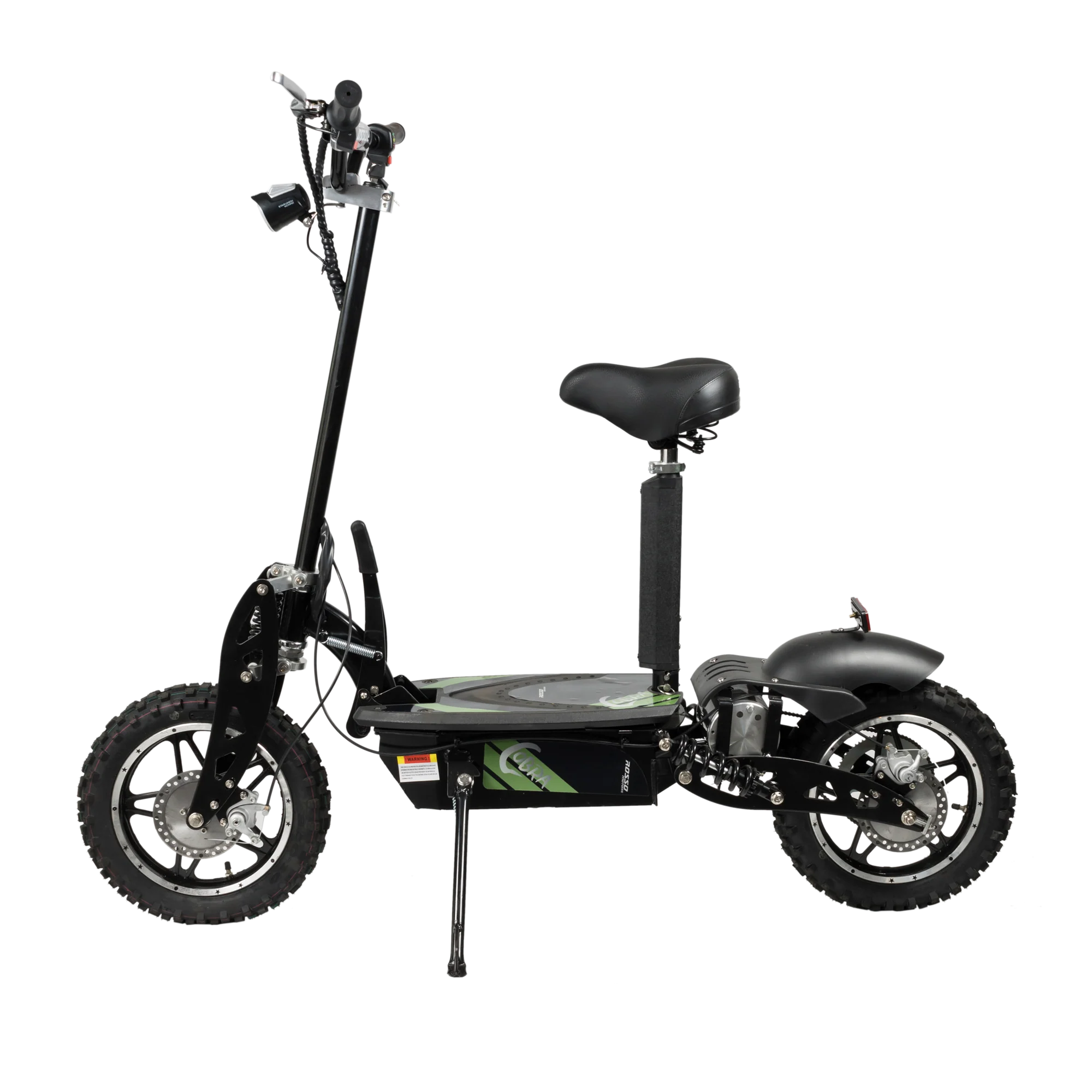 ROSSO COBRA OUTDOOR STAND-UP ELECTRIC SCOOTER GREEN WITH SEAT, FOLDABLE