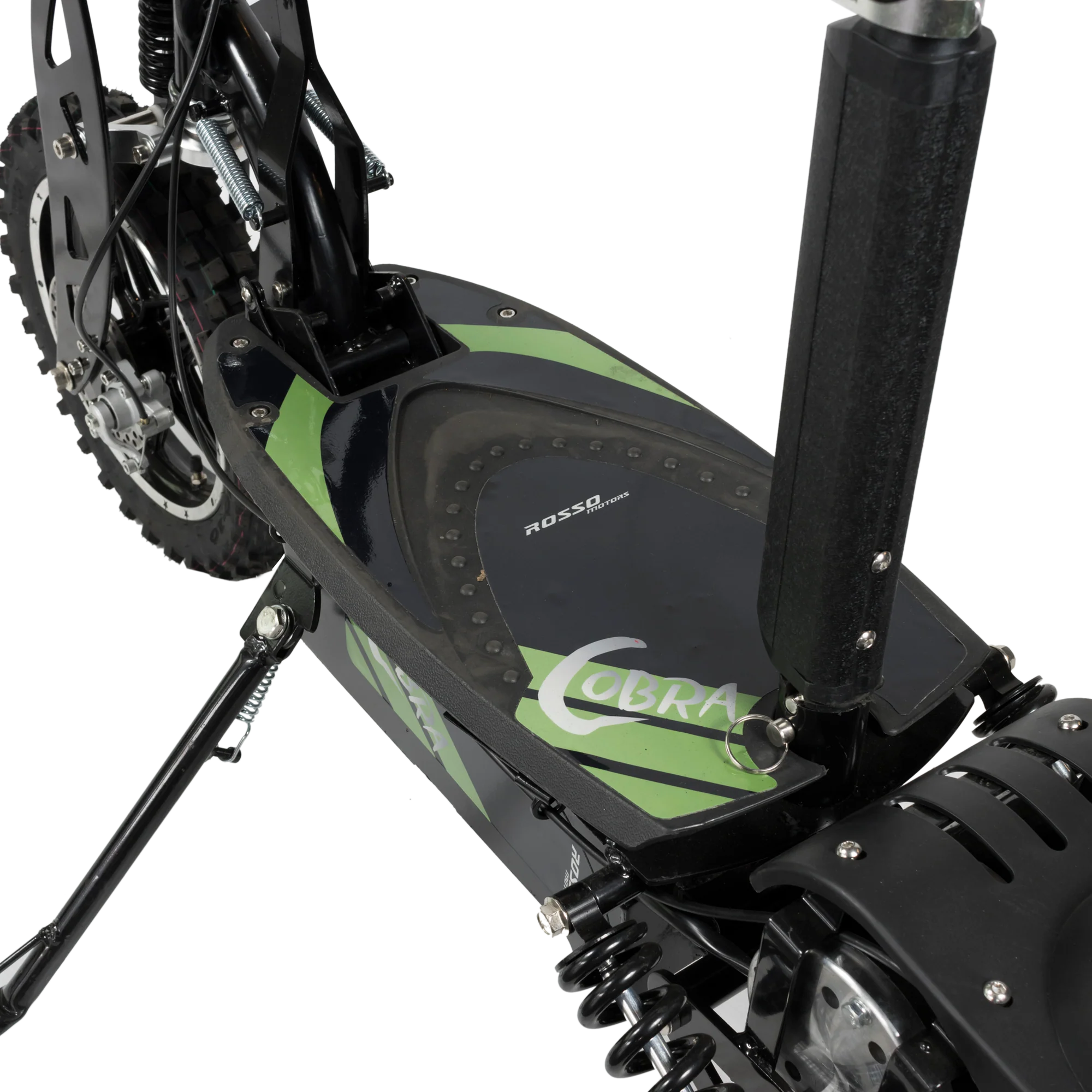 ROSSO COBRA OUTDOOR STAND-UP ELECTRIC SCOOTER GREEN WITH SEAT, FOLDABLE