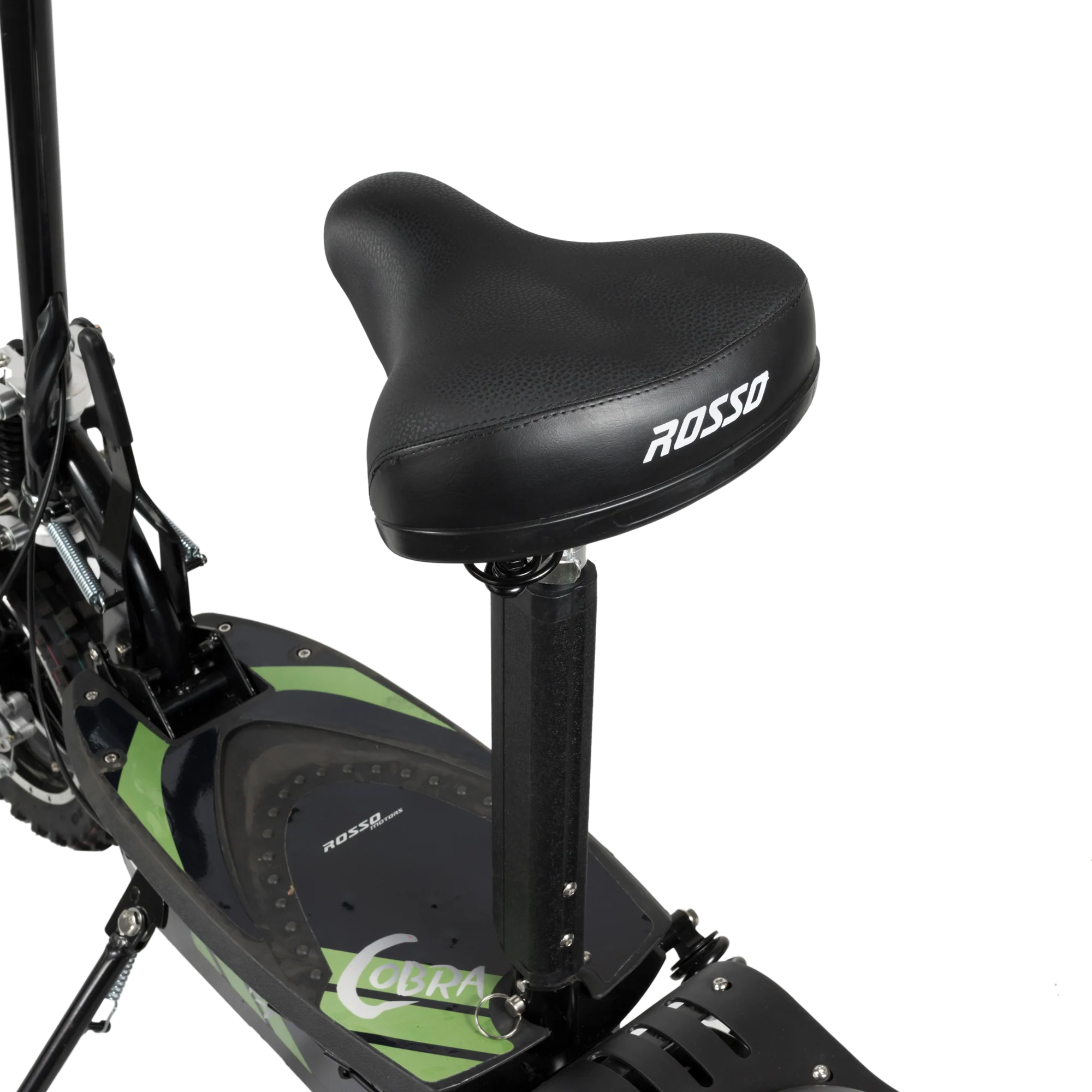 ROSSO COBRA OUTDOOR STAND-UP ELECTRIC SCOOTER GREEN WITH SEAT, FOLDABLE