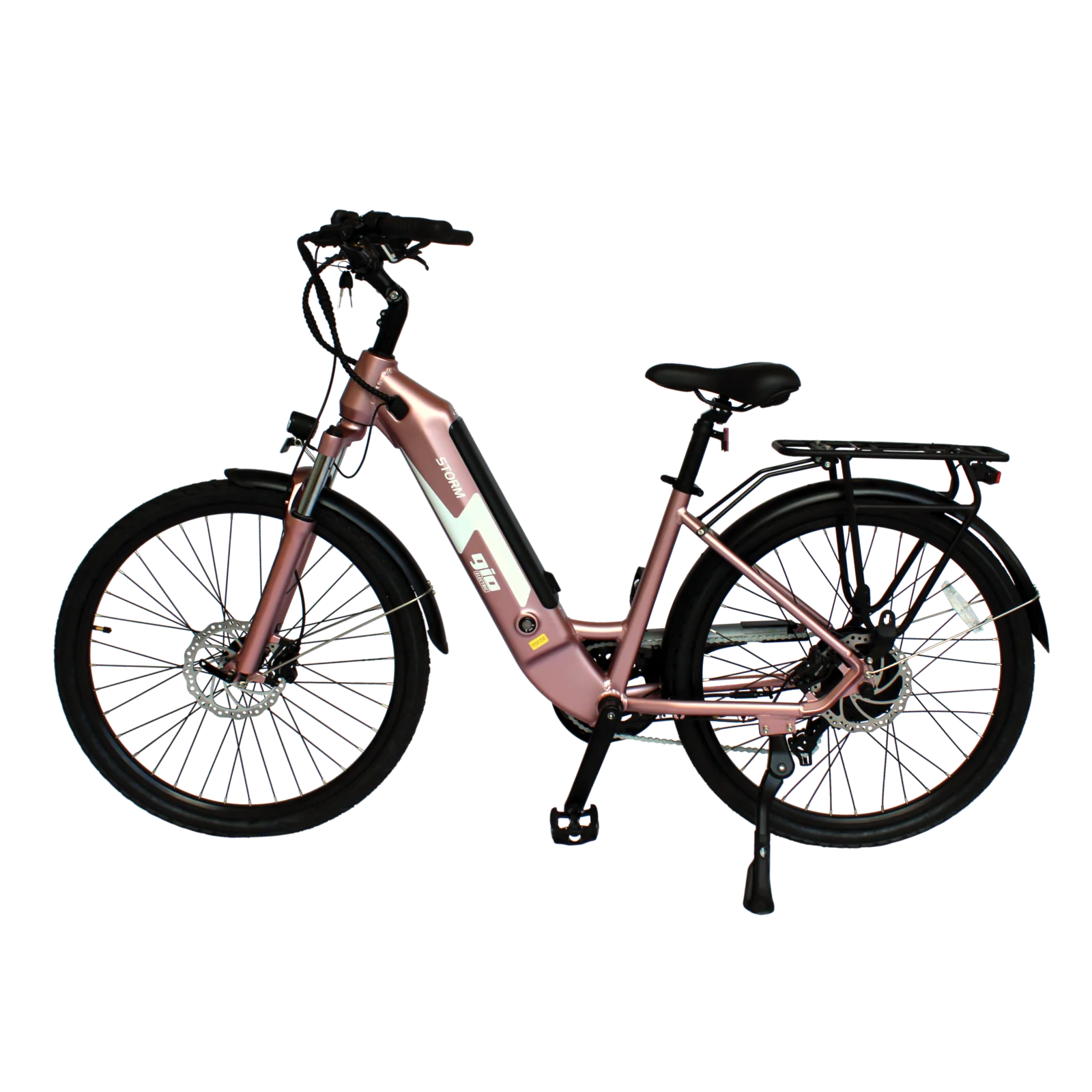 GIO STORM ELECTRIC BIKE ROSE GOLD WITH INTEGRATED SAMSUNG BATTERY