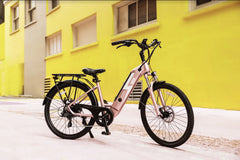 GIO STORM ELECTRIC BIKE ROSE GOLD WITH INTEGRATED SAMSUNG BATTERY