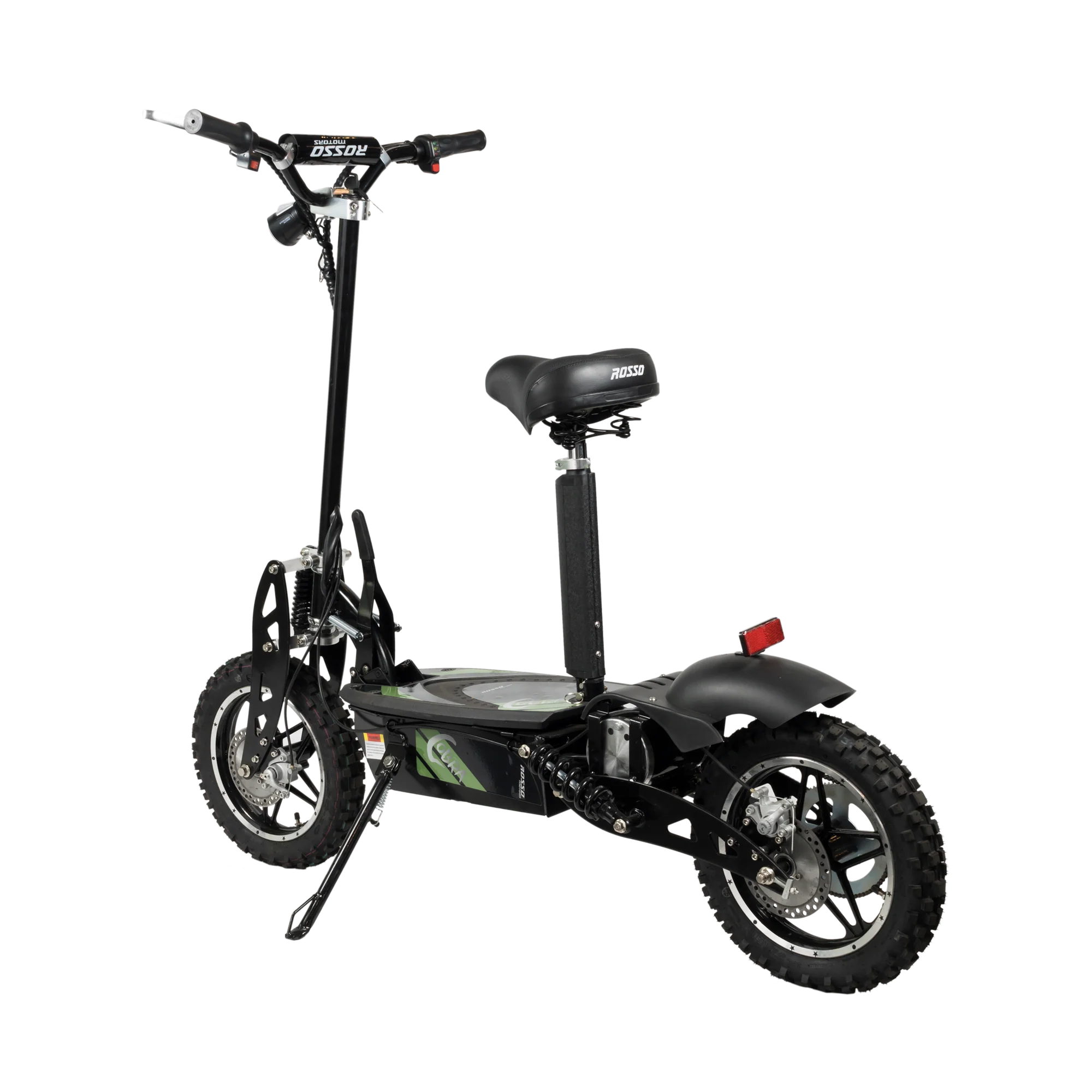 ROSSO COBRA OUTDOOR STAND-UP ELECTRIC SCOOTER GREEN WITH SEAT, FOLDABLE