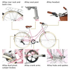 Tracer Kelly 700C Hybrid City Bikes 7 Speed