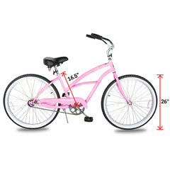 Tracer BORA-F 26" Beach Cruiser Bikes Single Speed for Women