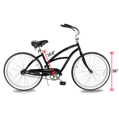 Tracer BORA-F 26" Beach Cruiser Bikes Single Speed for Women