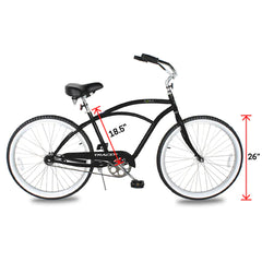 Tracer BORA-M 26" Beach Cruiser Hybrid Bikes Single Speed for Men