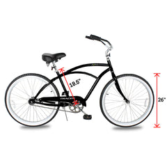 Tracer BORA-M 26" Beach Cruiser Hybrid Bikes Single Speed for Men