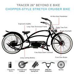 Tracer Beyond Pro 26'' Classic Stretch Chopper EBike