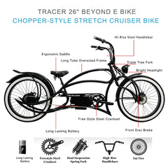 Tracer Beyond Pro 26'' Classic Stretch Chopper EBike