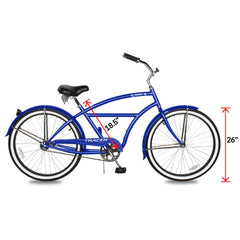 Tracer TAHA 26" Beach Cruiser Bikes 1 & 7 Speed for Men