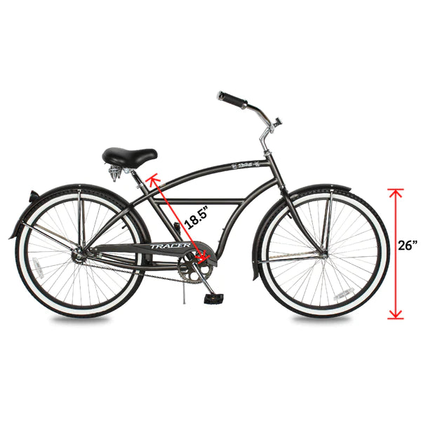Tracer Avalon GT 26'' Fat Tire Stretch Beach Cruiser Bike 1-Speed/7-Sp – Epic Wheelz