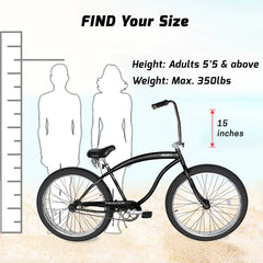 Tracer Avalon GT 29'' Fat Tire stretch Beach Cruiser Bike 1-Speed/7-Speed