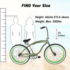 Tracer Avalon GT 29'' Fat Tire stretch Beach Cruiser Bike 1-Speed/7-Speed