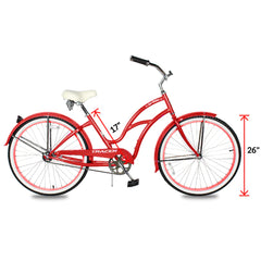 Tracer TAHA 26" Beach Cruiser Bikes 1 & 7 Speed for Women