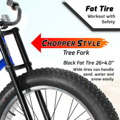 Tracer Siena 26'' Chopper Stretch Cruiser Fat Tire Bike Available 1 Speed/7 Speed