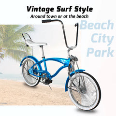 Tracer Hyena Classic Beach Lowrider Bike w/140H wheel, Single Speed, w/ Banana Seat