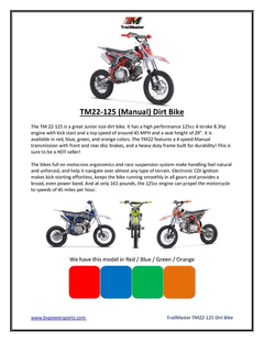 TrailMaster TM22-125 Dirt Bike: Manual Off-Road Mastery, 14/12-Inch Wheels