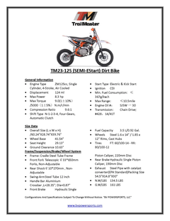 TrailMaster TM23-125 Dirt Bike: Electric and Kick Start, Semi-Automatic Off-Road Powerhouse