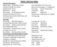TrailMaster TM31-250 Dirt Bike Manual Electric Start