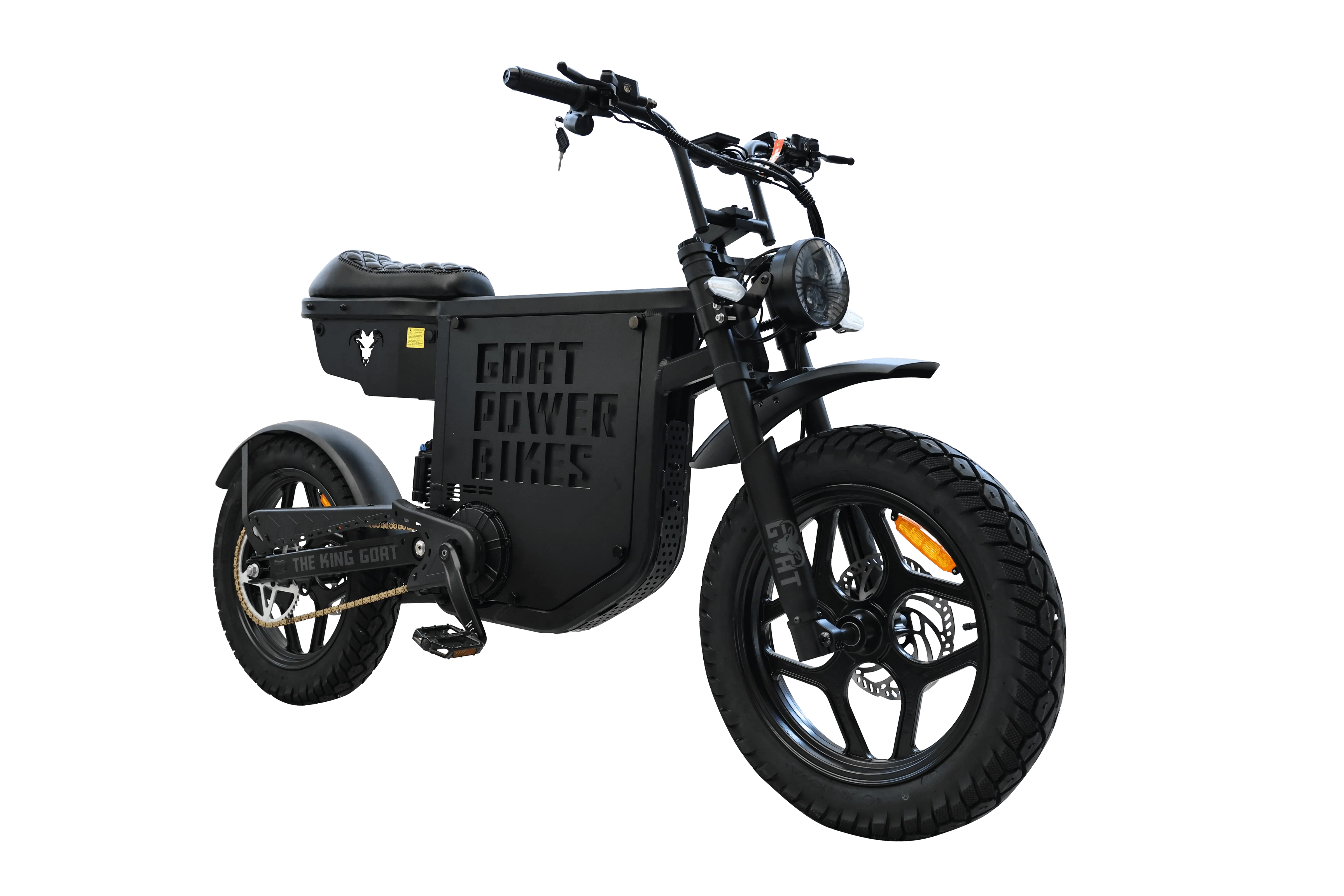 electric motorcycle with pedals GoatPowerBikes The King Goat V2 Electric Bike – Epic Wheelz