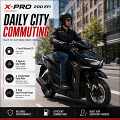 X-PRO Tinian Scooter 200 EFI (168.9cc, 14" Alloy Wheels, CVT, LED)