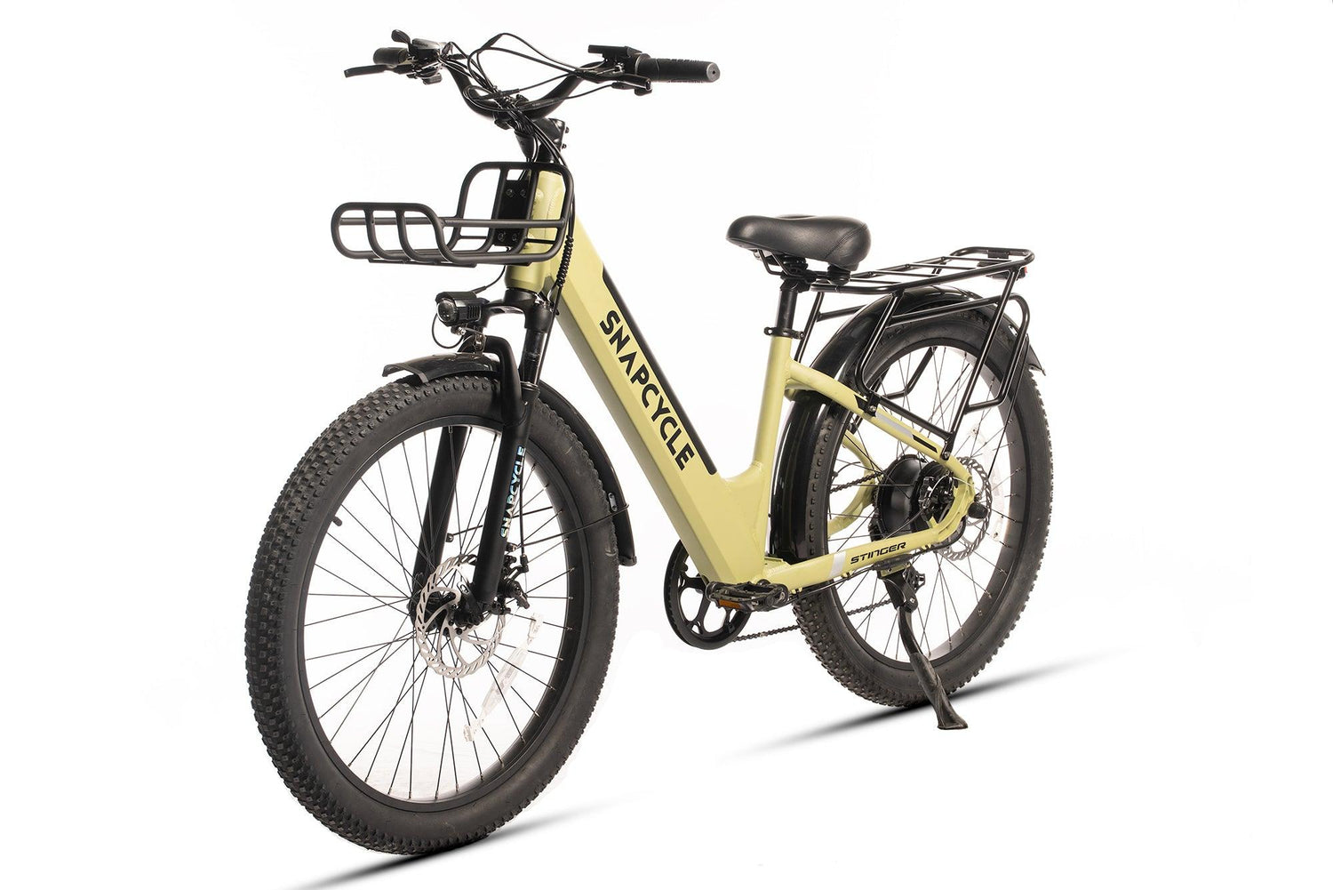 stinger e bike damen Snapcycle Stinger, Step-Thru Electric Fat Tire Bike Grey