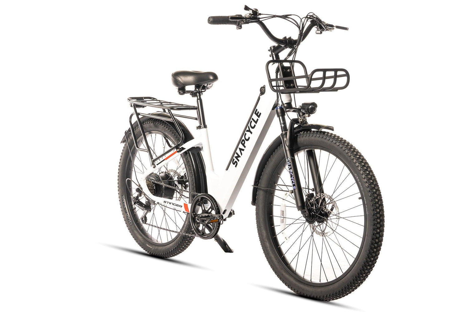 snap on electric bicycle Snapcycle Stinger, Step-Thru Electric Fat Tire Bike Grey