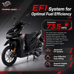 X-PRO Tinian Scooter 200 EFI (168.9cc, 14" Alloy Wheels, CVT, LED)