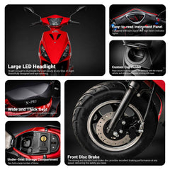 X-Pro Bali Moped Scooter 50cc (MC-D01) – 10" Wheels & LED Headlights