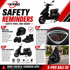 X-Pro Bali Moped Scooter 50cc (MC-D01) – 10" Wheels & LED Headlights