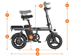 Engwe T14 350W Folding E-Bike with 48V 10Ah Battery