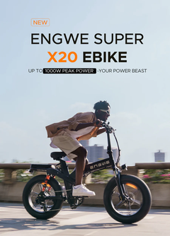 ENGWE X20 1000W Peak, 93-Mile Range, Triple Suspension Folding E-Bike