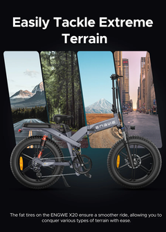 ENGWE X20 1000W Peak, 93-Mile Range, Triple Suspension Folding E-Bike