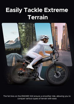 ENGWE X24 1200W Peak Motor, 93 Miles Range, Triple Suspension Folding E-Bike