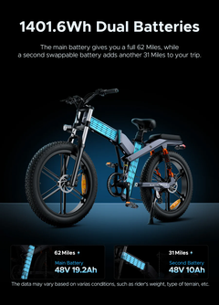 ENGWE X26 1200W Peak, 93-Mile Range, Triple Suspension Folding E-Bike