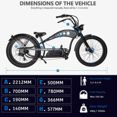 Tracer Chico GT7 750W Stretch Cruiser Electric Bike