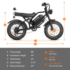 HappyRun G70 2000W 48V 38Ah Dual Battery Electric Cargo Bike