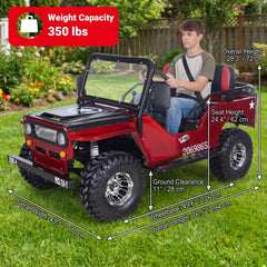 X-PRO Ranger Mini Jeep Go Kart 125 (Zongshen Engine, 3-Speed Semi-Auto, 350 lbs Load)