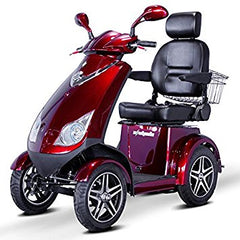 4 wheel heavy duty 500lbs wt capacity scooter with electromagnetic brakes red ewheels	