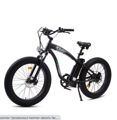 Ecotric 48V 750W UL-Certified Hammer Fat Tire  Electric Bike