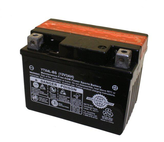 Universal Parts 12V 3AH Battery YTX4L-BS For 60cc Hooligan