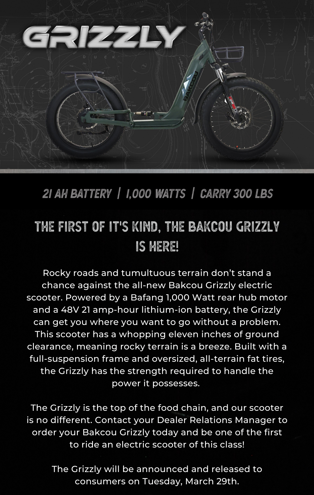 Bakcou Grizzly Electric Scooter 